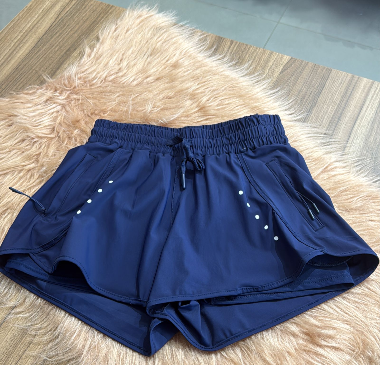 Short Duplo Poliamida Azul Marinho